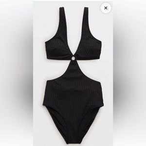 Aerie cut out ring one-piece black